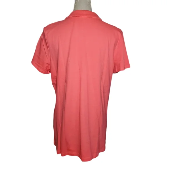 St. John's Bay Women's Coral Collar Polo Shirt Sz L - Picture 3 of 5